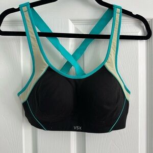 VSX Women's Black and Teal Sports Bra